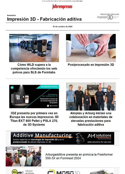 Newsletter Impresión 3D / Fabricación aditiva