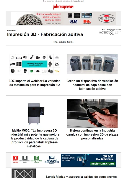 Newsletter Impresión 3D / Fabricación aditiva