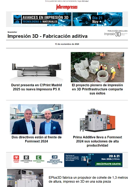 Newsletter Impresión 3D / Fabricación aditiva