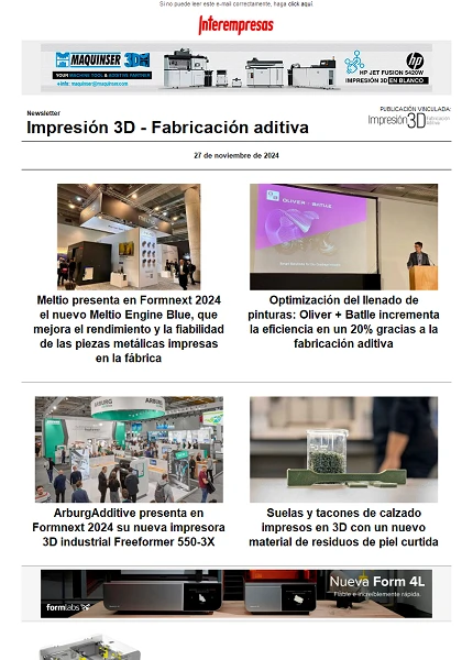 Newsletter Impresión 3D / Fabricación aditiva