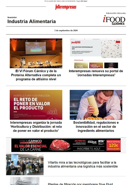 Newsletter Industria alimentaria