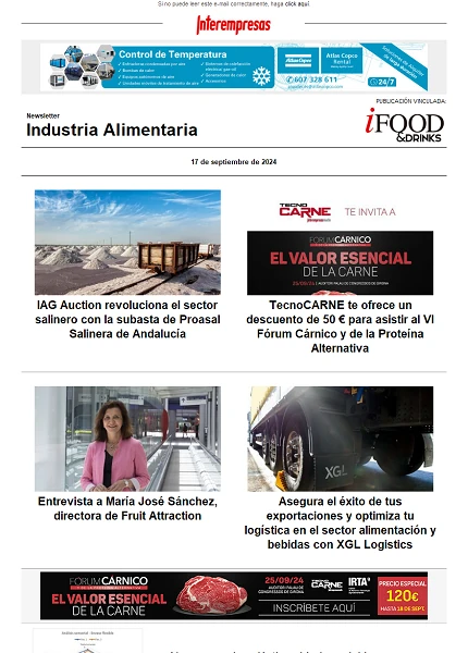 Newsletter Industria alimentaria