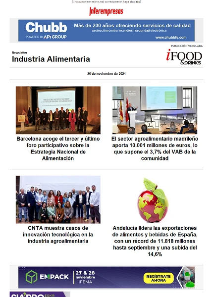 Newsletter Industria alimentaria