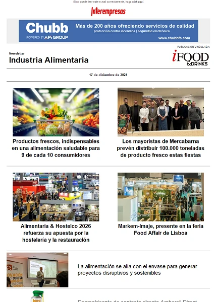 Newsletter Industria alimentaria