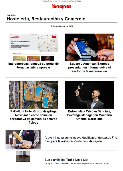 Newsletter Hostelería