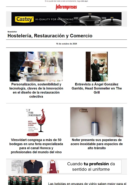 Newsletter Hostelería