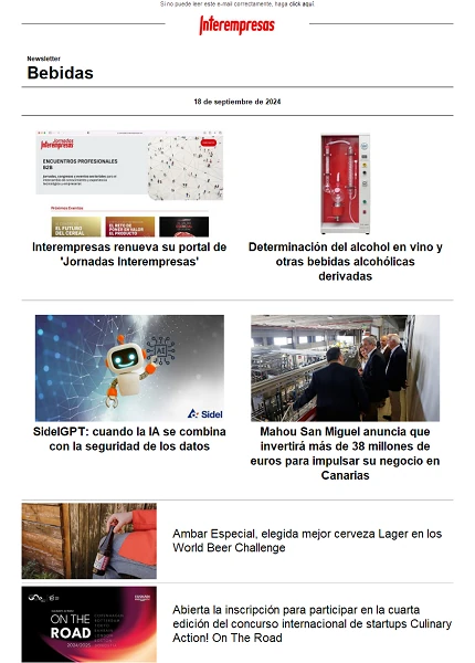 Newsletter Bebidas