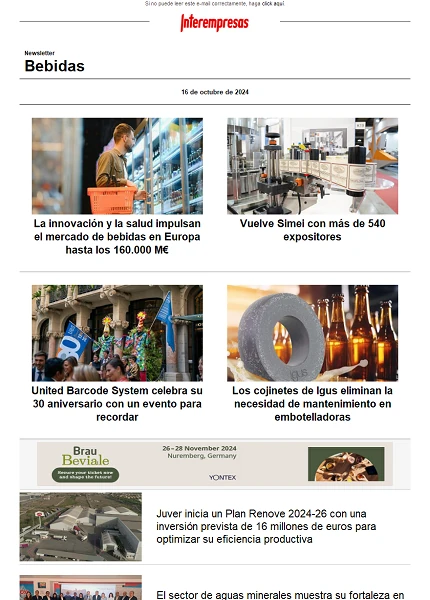 Newsletter Bebidas