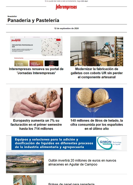 Newsletter Panadería y Pastelería