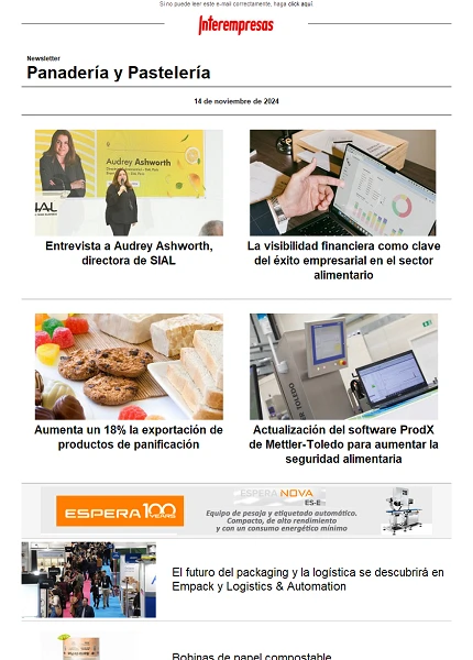 Newsletter Panadería y Pastelería