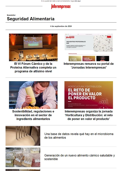 Newsletter Seguridad alimentaria