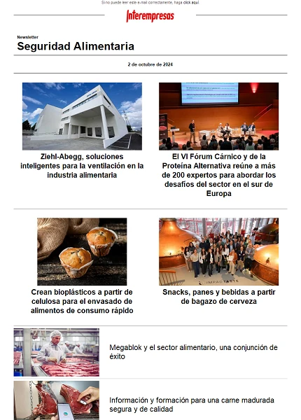 Newsletter Seguridad alimentaria