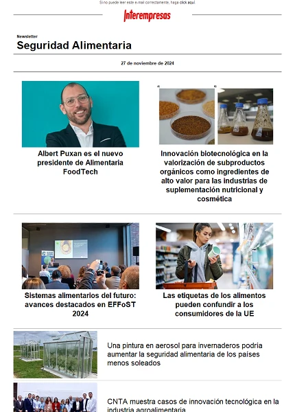 Newsletter Seguridad alimentaria