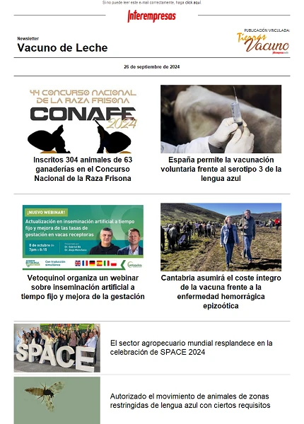 Newsletter Vacuno de Leche