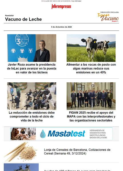 Newsletter Vacuno de Leche