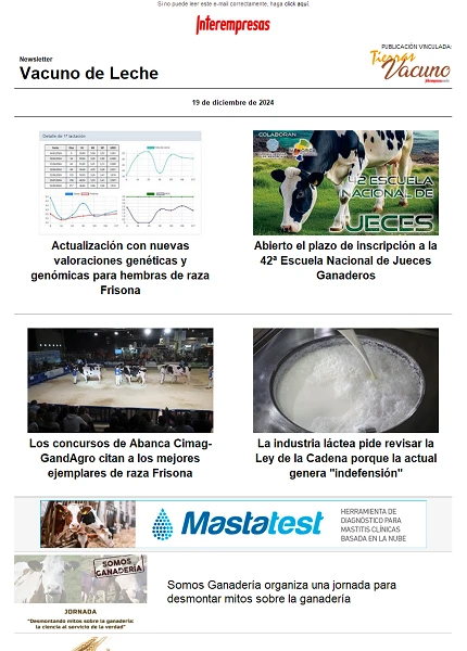 Newsletter Vacuno de Leche