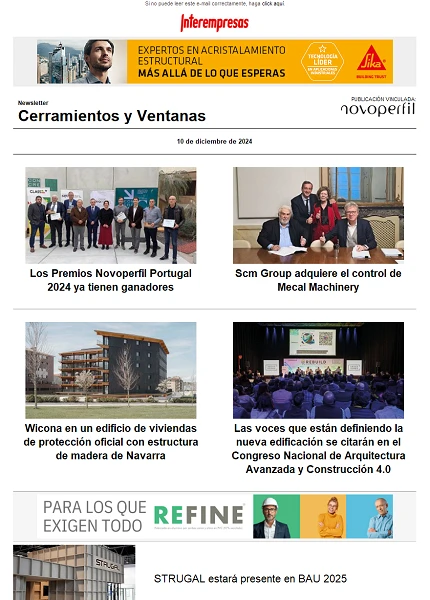 Newsletter Cerramientos y Ventanas