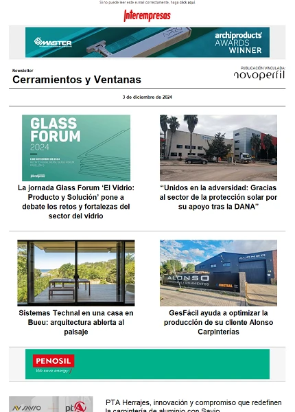 Newsletter Cerramientos y Ventanas