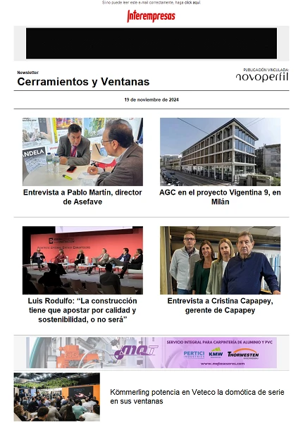 Newsletter Cerramientos y Ventanas