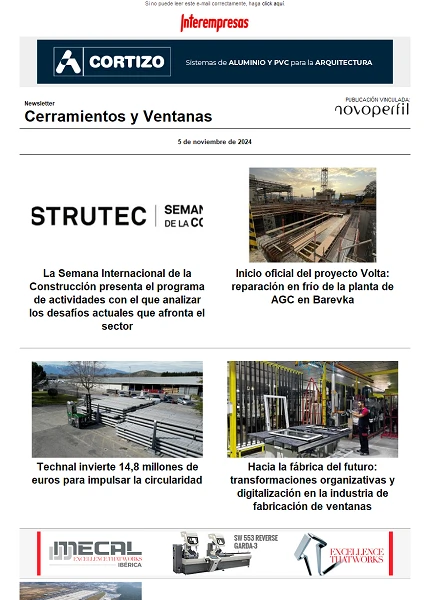 Newsletter Cerramientos y Ventanas