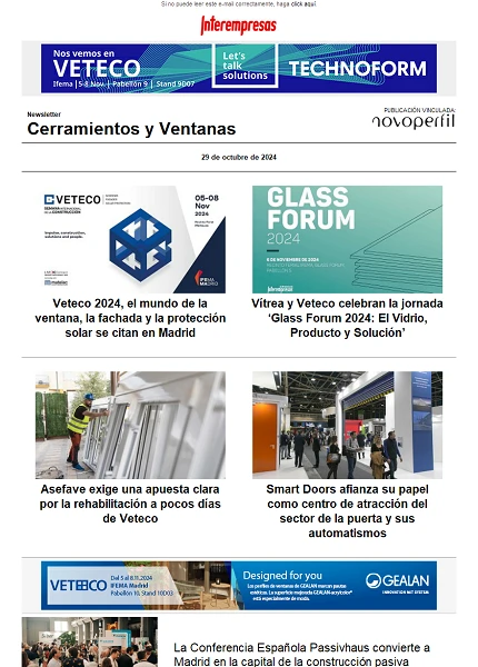 Newsletter Cerramientos y Ventanas