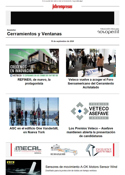 Newsletter Cerramientos y Ventanas