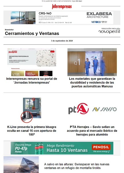 Newsletter Cerramientos y Ventanas