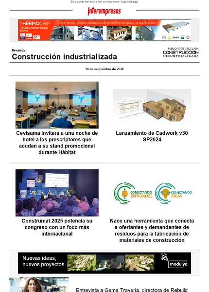 Newsletter Construcción industrializada