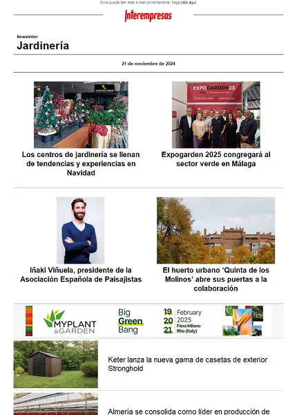 Newsletter Jardinería