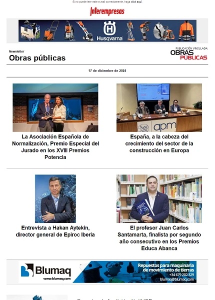 Newsletter Obras públicas