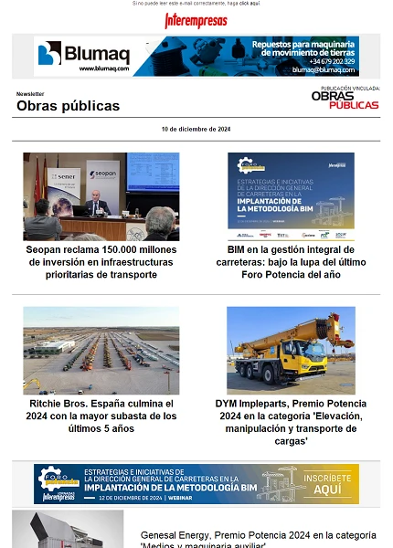 Newsletter Obras públicas