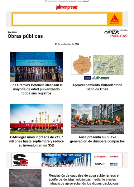 Newsletter Obras públicas