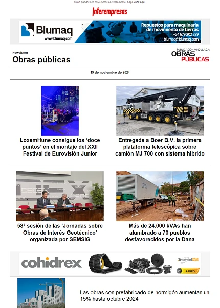 Newsletter Obras públicas