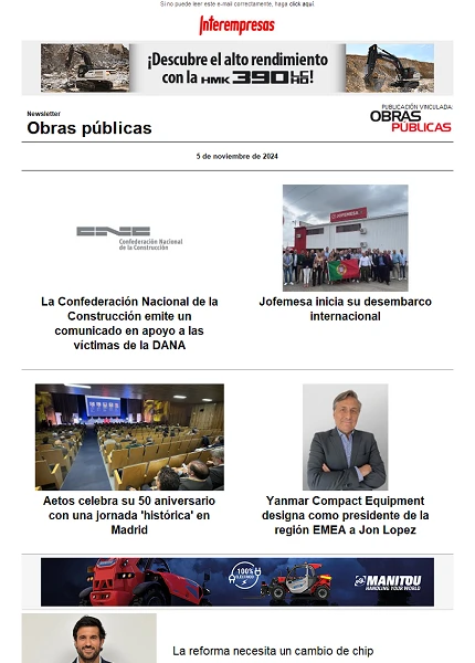 Newsletter Obras públicas