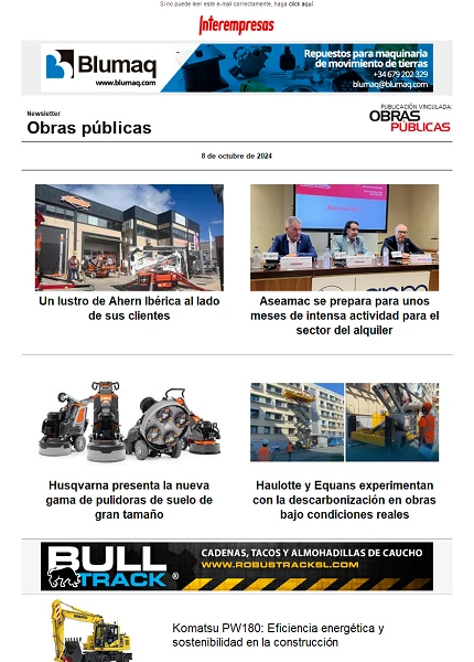 Newsletter Obras públicas