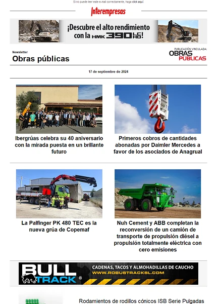 Newsletter Obras públicas