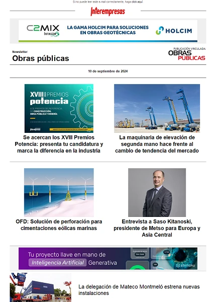 Newsletter Obras públicas