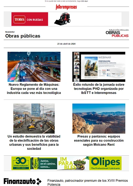Newsletter Obras públicas Newsletter Obras públicas