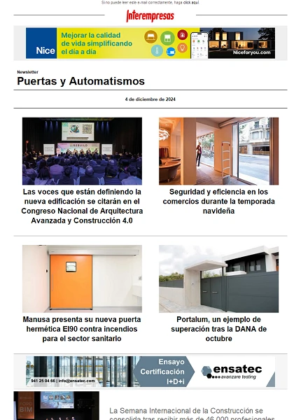 Newsletter Puertas y Automatismos