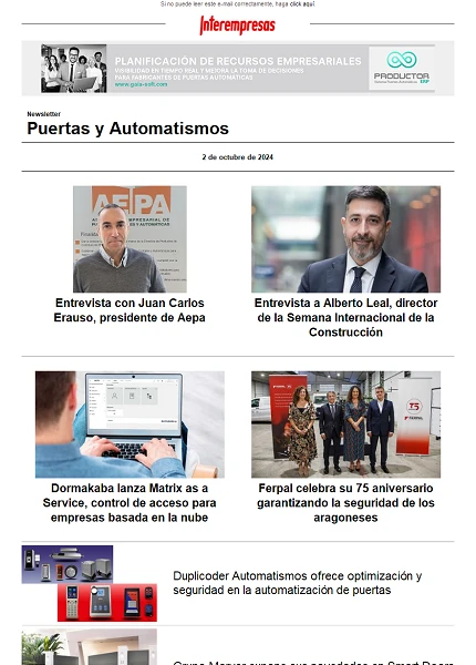 Newsletter Puertas y Automatismos