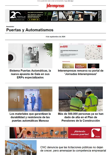 Newsletter Puertas y Automatismos