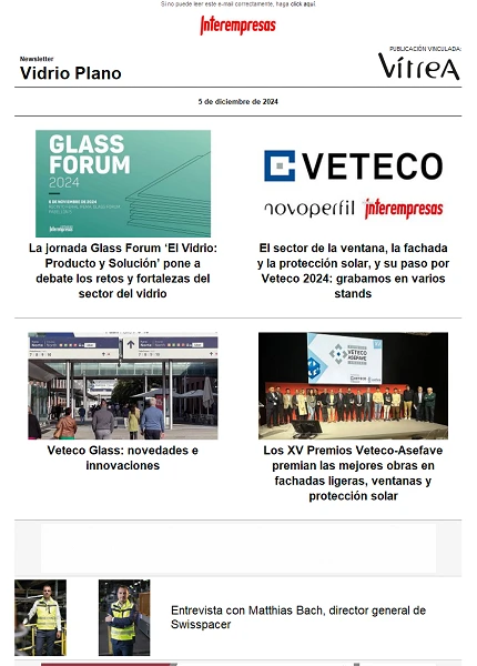 Newsletter Vidrio Plano