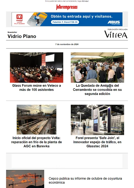 Newsletter Vidrio Plano