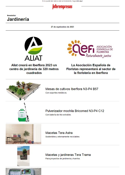 Newsletter Jardinería