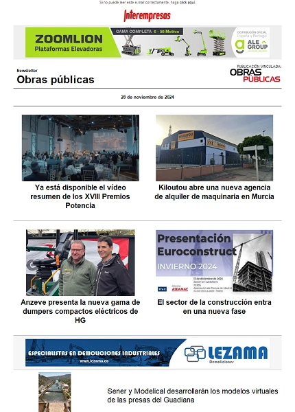 Newsletter Obras públicas