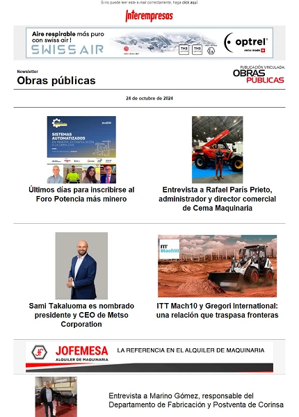 Newsletter Obras públicas