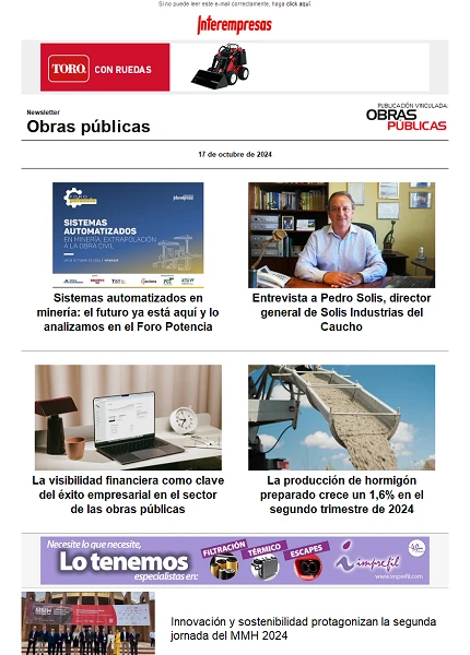 Newsletter Obras públicas