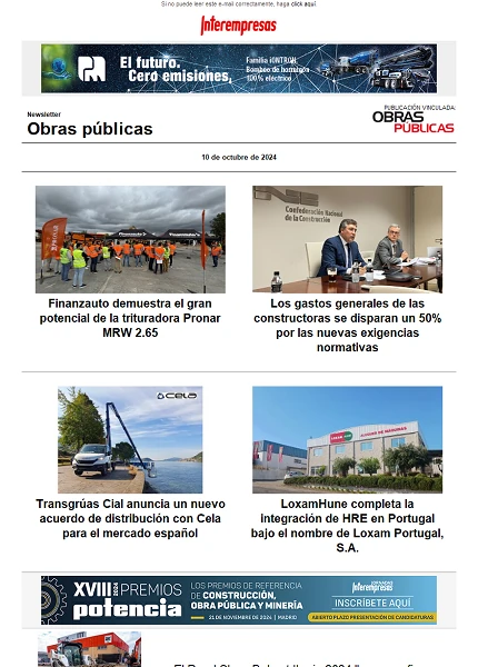 Newsletter Obras públicas