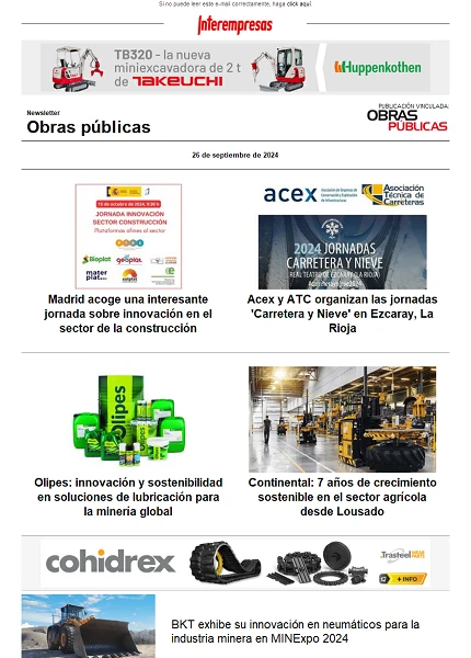 Newsletter Obras públicas