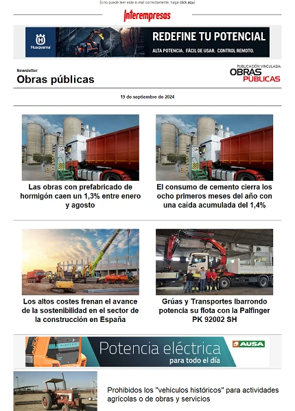 Newsletter Obras públicas